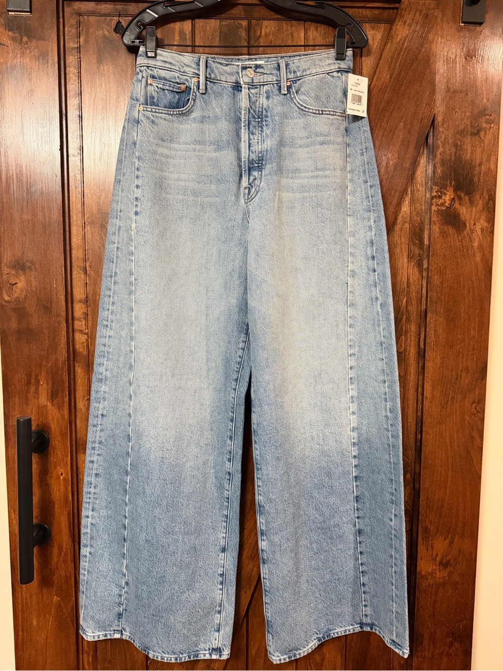 MOTHER The Pipe Dream Button Sneak High Rise Jeans in Leap At The Chance - Picture 7 of 9